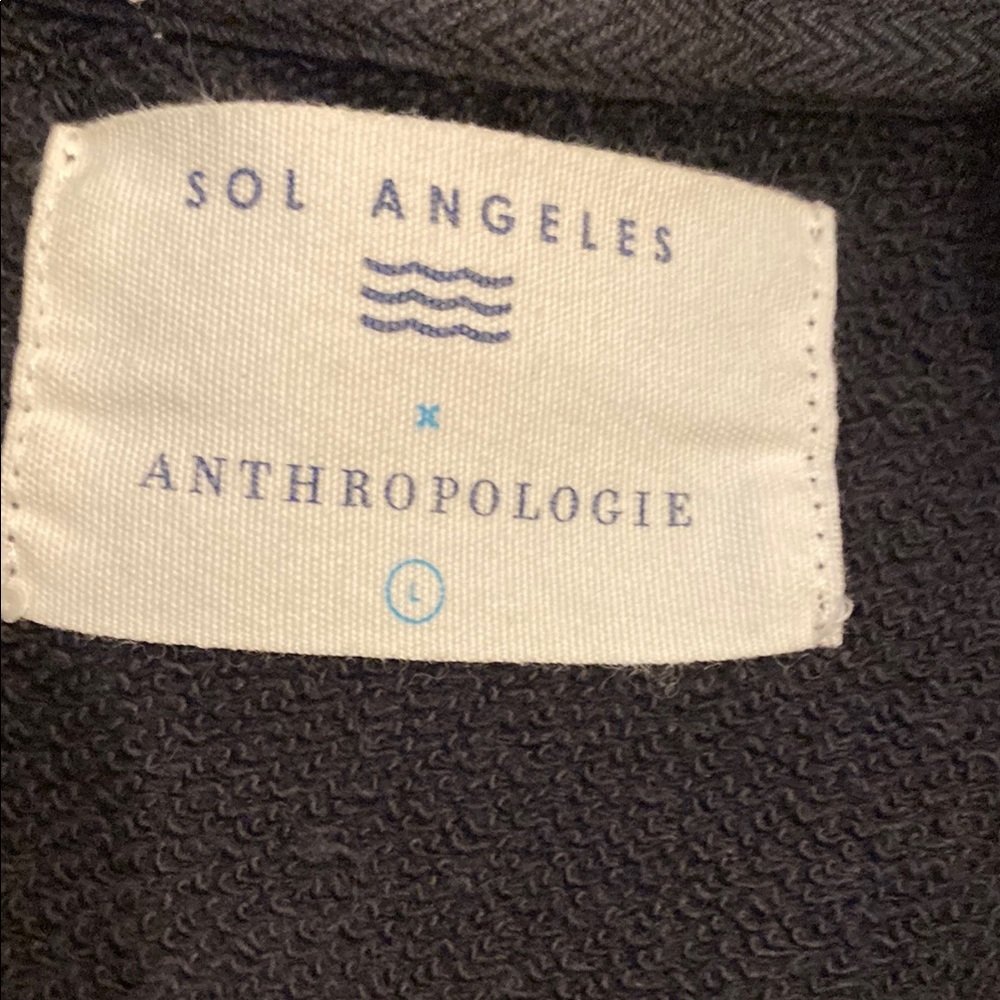 SOL ANGELES ANTHROPOLOGIEVintyge  Black Bonita Sweatshirt. Size L - Picture 6 of 11